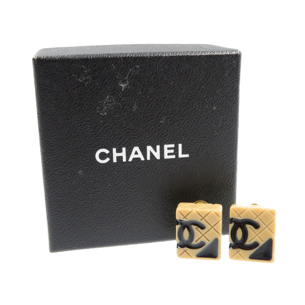 CHANEL Authentic Black Logo Earrings - Picture 3 of 5